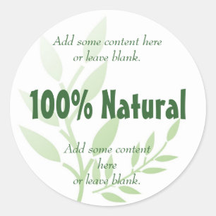 100% natuurlijk ronde sticker