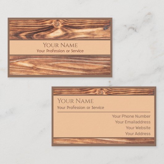 100% natuurlijk visitekaartje op basis van organis (Voorkant / Achterkant)