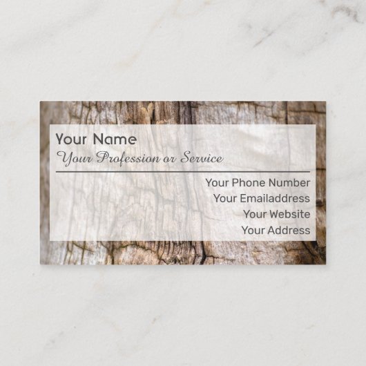 100% natuurlijk visitekaartje op basis van organis (Achterkant)