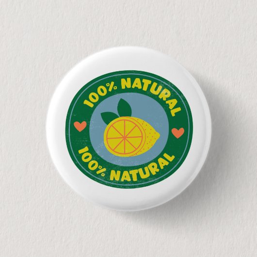 100% Natuurlijke Citroen symbool Button (Voorkant)