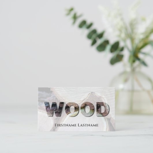 100 % natuurlijke houten houten letters visitekaartje (Staand voorkant)