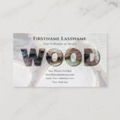 100 % natuurlijke houten houten letters visitekaartje (Achterkant)