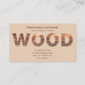 100% natuurlijke houtwaren in de vorm van organisc visitekaartje (Achterkant)