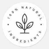 100% natuurlijke ingrediënten ronde sticker (Voorkant)