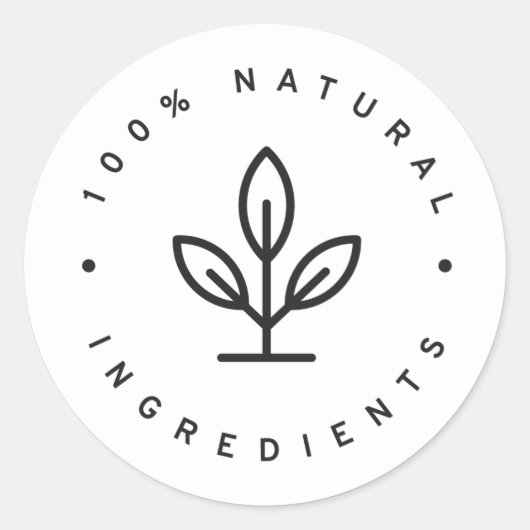 100% natuurlijke ingrediënten ronde sticker (Voorkant)