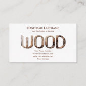 100% natuurlijke organische houten letters houten  visitekaartje (Achterkant)