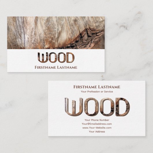 100% natuurlijke organische houten letters houten visitekaartje (Voorkant / Achterkant)