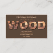 100% natuurlijke organische houten letters in hout visitekaartje (Achterkant)