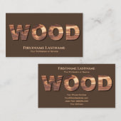 100% natuurlijke organische houten letters in hout visitekaartje (Voorkant / Achterkant)
