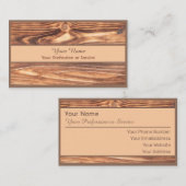 100% natuurlijke organische houten stijl visitekaartje (Voorkant / Achterkant)