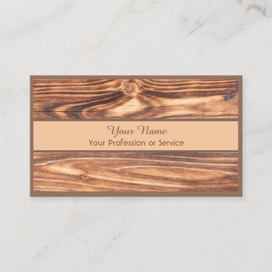 100% natuurlijke organische houten stijl visitekaartje (Voorkant)