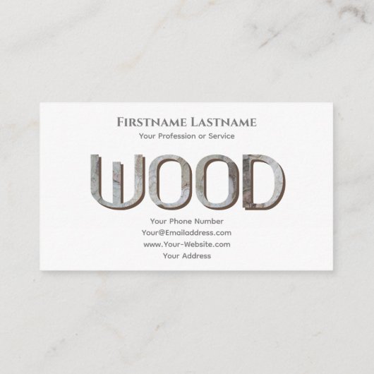 100% natuurlijke organische houten stijlvolle hout visitekaartje (Achterkant)