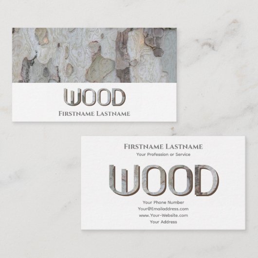 100% natuurlijke organische houten stijlvolle hout visitekaartje (Voorkant / Achterkant)