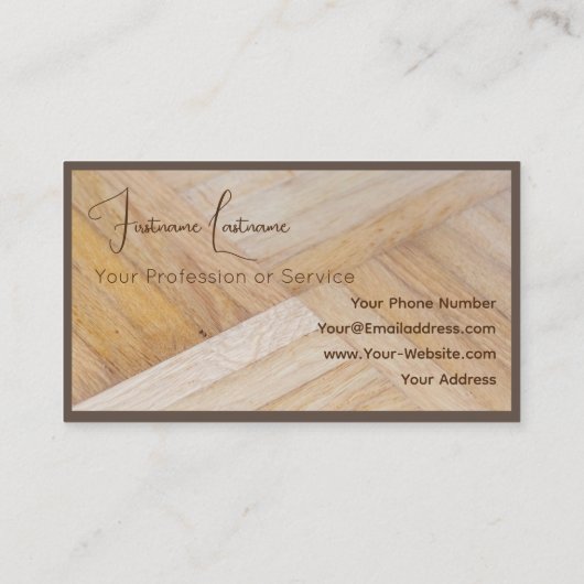 100% natuurlijke parketvloeren op basis van organi visitekaartje (Achterkant)