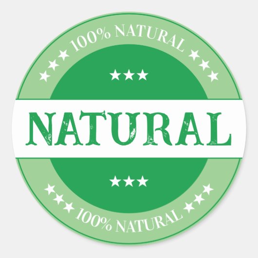100% natuurlijke product label Sticker (Voorkant)