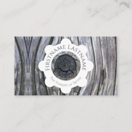 100% natuurlijke witte cirkels met organische hout visitekaartje