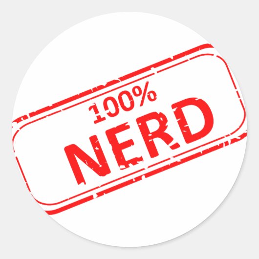 100% Nerd Rubber-stempel Ronde Sticker (Voorkant)