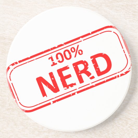 100% Nerd Rubber-stempel Zandsteen Onderzetter (Voorkant)
