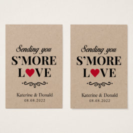 100 No Hole S'more Love Premium Kraft Labels Visitekaartje