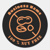 100% Notenvrij Geen Noten Custom Food Label (Voorkant)