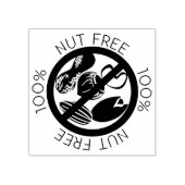 100% notenvrij geen pinda's of boomnoten symbool rubberstempel (Afrduk)