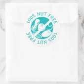 100% notenvrij Gepersonaliseerd kleurlabel Ronde Sticker (Tas)