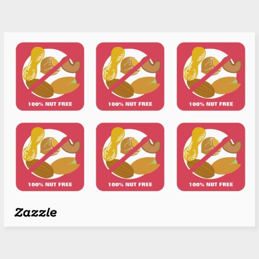100% notenvrij voedsel allergie alert Stickers (Vel)