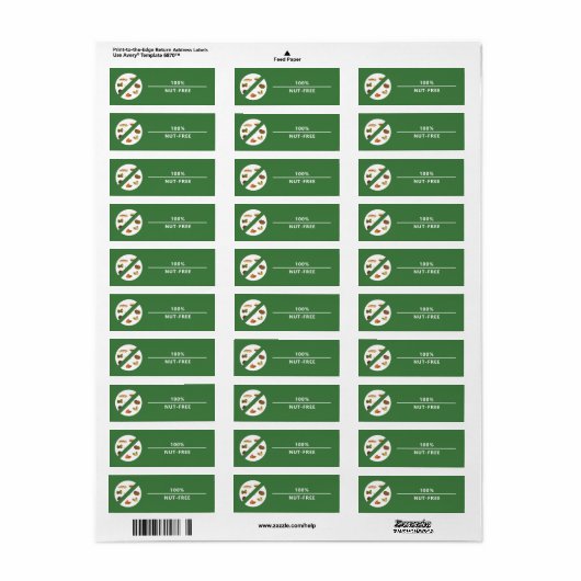 100% notenvrije product label Sticker (Full Sheet)