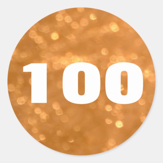 100 - Nummers Golden ronde Sticker (Voorkant)