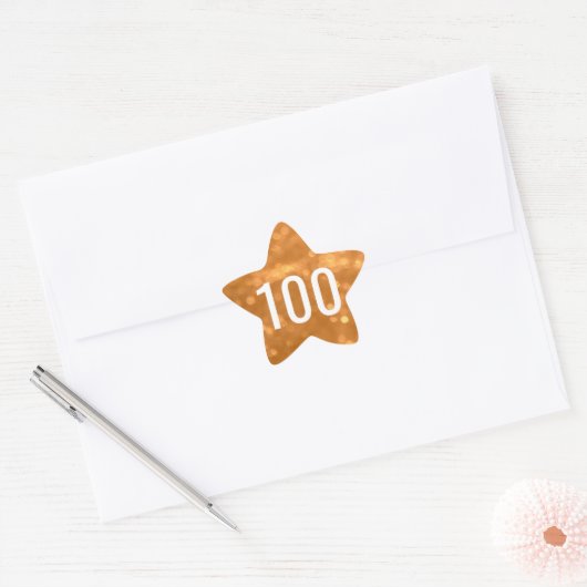 100 - Nummers Golden Star Sticker (Envelop)