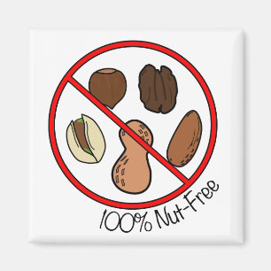 100% Nut Free (boomnoten en pinda's) Magneet
