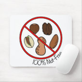 100% Nut Free (boomnoten en pinda's) Muismat (Met muis)