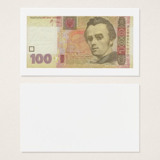 100 Oekraïense hryvnia - biljet Visitekaartje (Voorkant /achterkant)