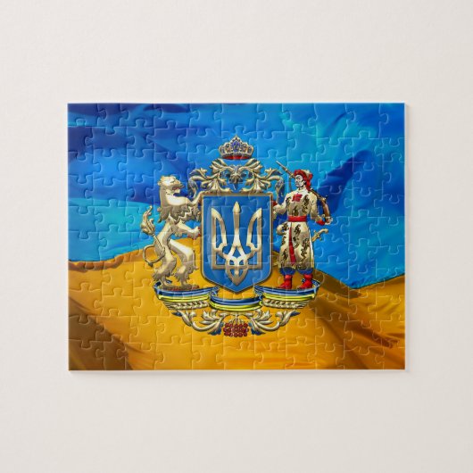 [100] Oekraïne: Voorgesteld wapenschild Legpuzzel (Horizontaal)