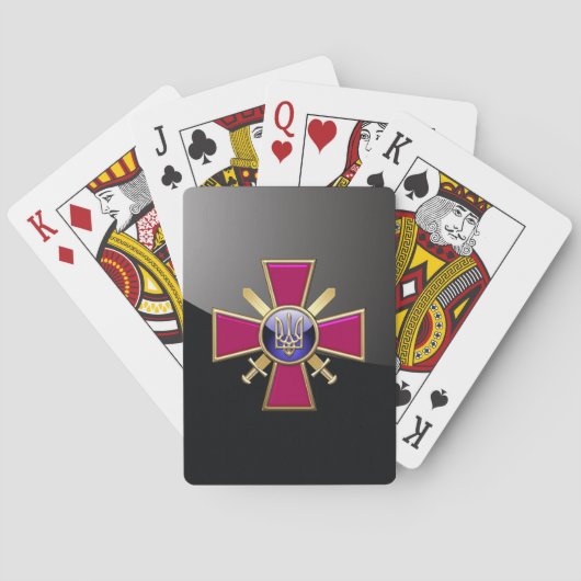 [100] Oekraïnse grondstrijdkrachten Emblem Speelkaarten (Achterkant)