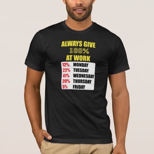 100% OP HET WERK T-SHIRT (Voorkant)
