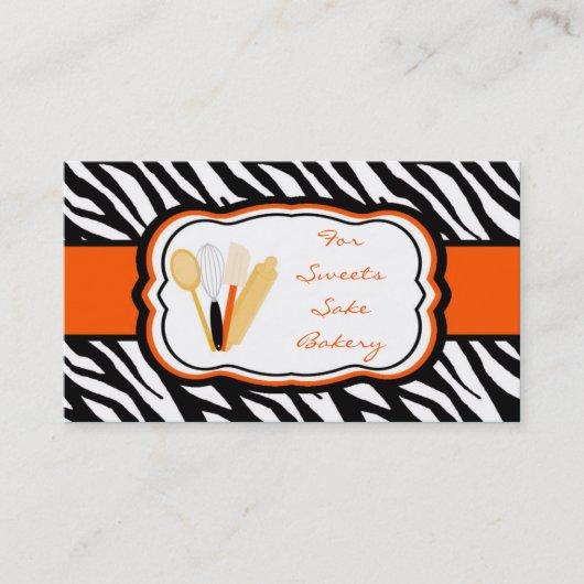 100 Oranje Zebra Bakkerij Visitekaartje (Voorkant)