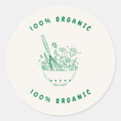100% Organic Baking Flowers Ronde Sticker (Voorkant)