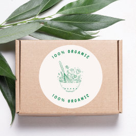 100% Organic Baking Flowers Ronde Sticker