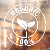 100% Organic Sign, Bio Raamsticker (Vel 2)