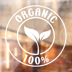 100% Organic Sign, Bio Raamsticker