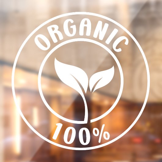100% Organic Sign, Bio Raamsticker (Vel 2)
