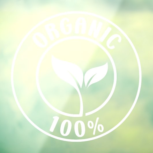 100% Organic Sign, Bio Raamsticker (Vel 3)