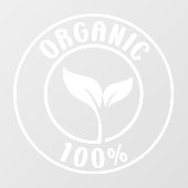 100% Organic Sign, Bio Raamsticker (Vel)