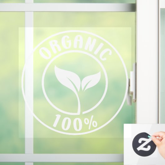 100% Organic Sign, Bio Raamsticker (Huis)