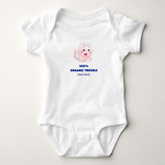"100% Organic Trouble" Funny Watercolor Baby Bodys Romper