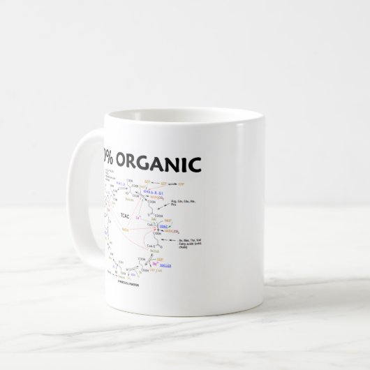 100% organisch (citroenzuurcyclus - Krebs-cyclus) Koffiemok (Voorkant links)