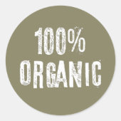 100 % organische stof ronde sticker (Voorkant)