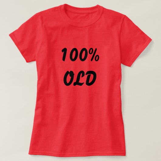 100% oud dieprood t-shirt (Design voorkant)