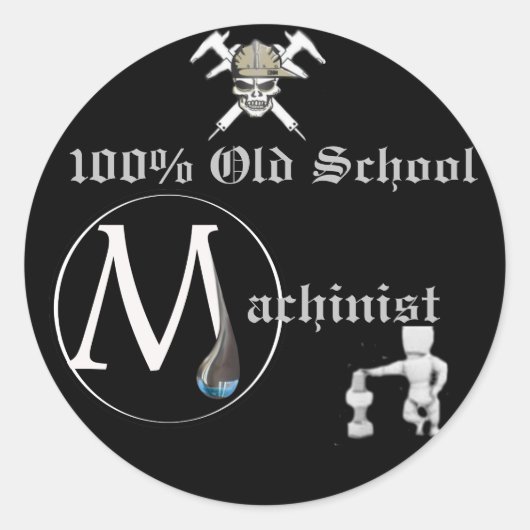 100% oude schoolmachinist sticker (Voorkant)